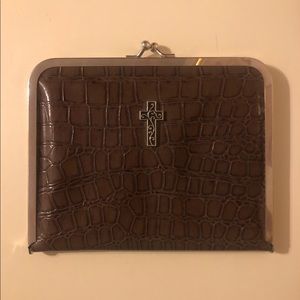 Vintage Photo Album - Christian Gifts - Cross - faux snake skin - Clasp Closure
